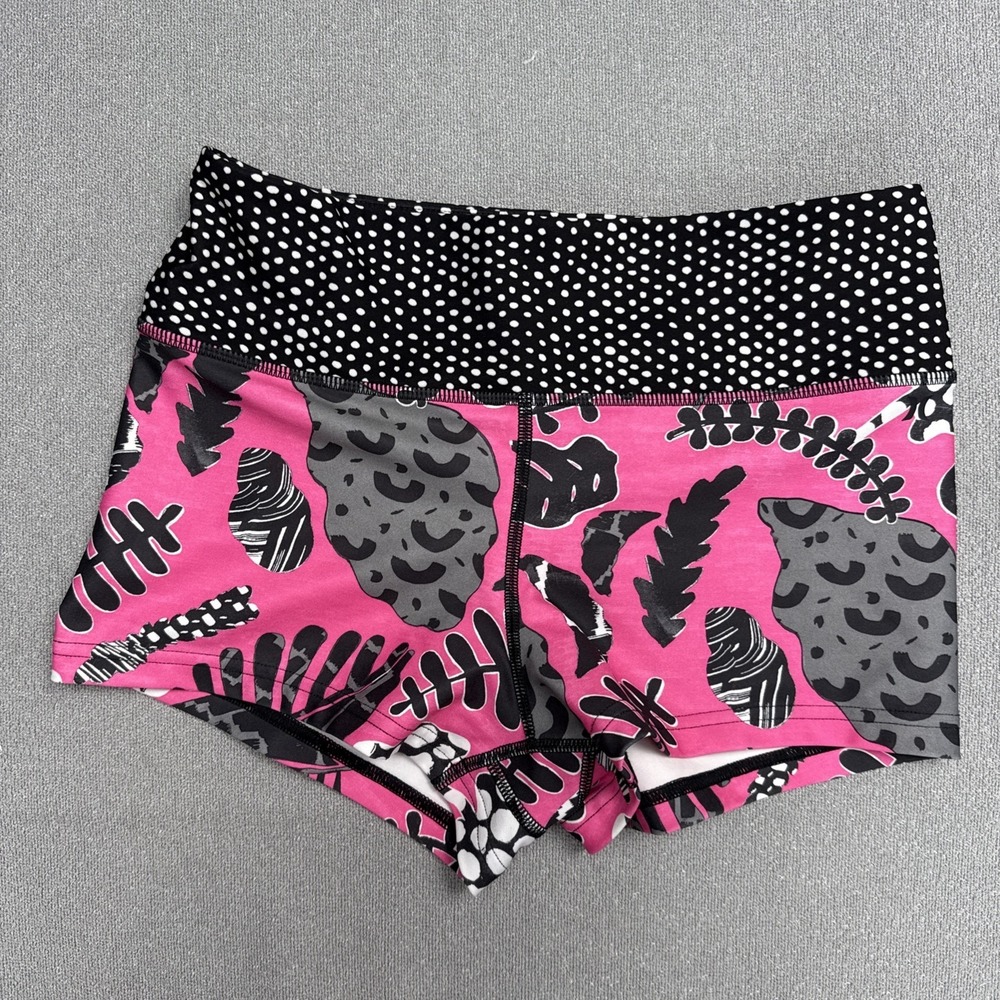 Hurley Y2K Shorts Womens Small Pink Black Polka Dot Surf Beach